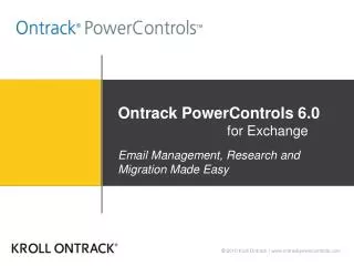 Ontrack PowerControls 6.0 for Exchange