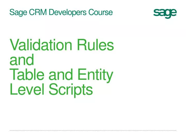 sage crm developers course