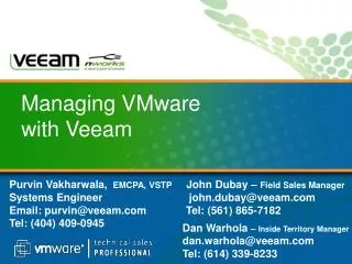 Managing VMware with Veeam