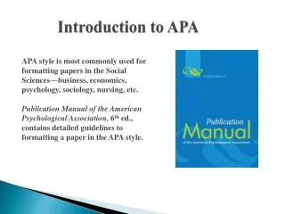 Introduction to APA