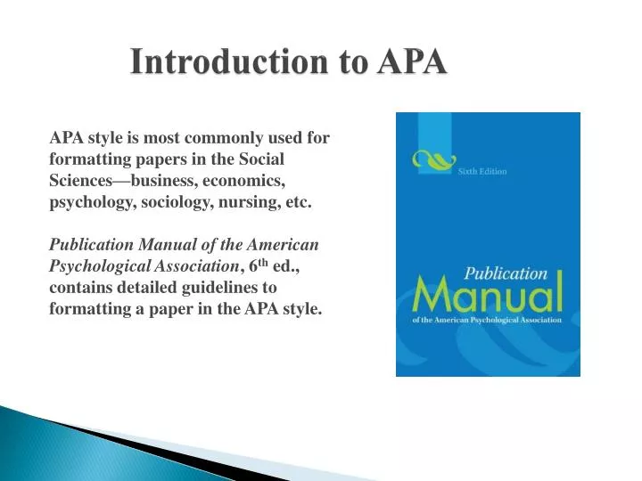 introduction to apa
