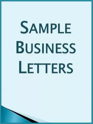 Sample Business Letters