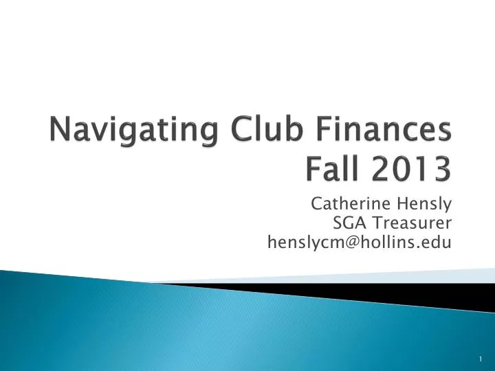 navigating club finances fall 2013