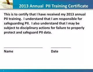 2013 Annual PII Training Certificate