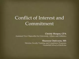 Conflict of Interest and Commitment