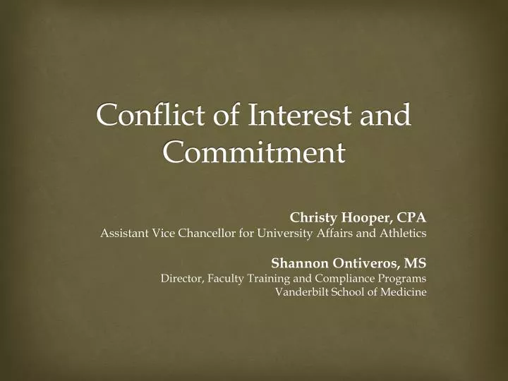 conflict of interest and commitment