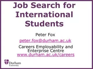 Job Search for International Students