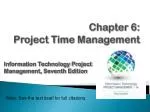 Chapter 6: Project Time Management - slide 1