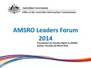 AMSRO Leaders Forum 2014