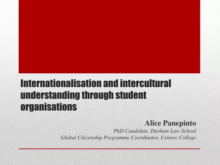 internationalisation and intercultural understanding through student organisations