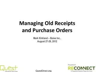 Managing Old Receipts and Purchase Orders