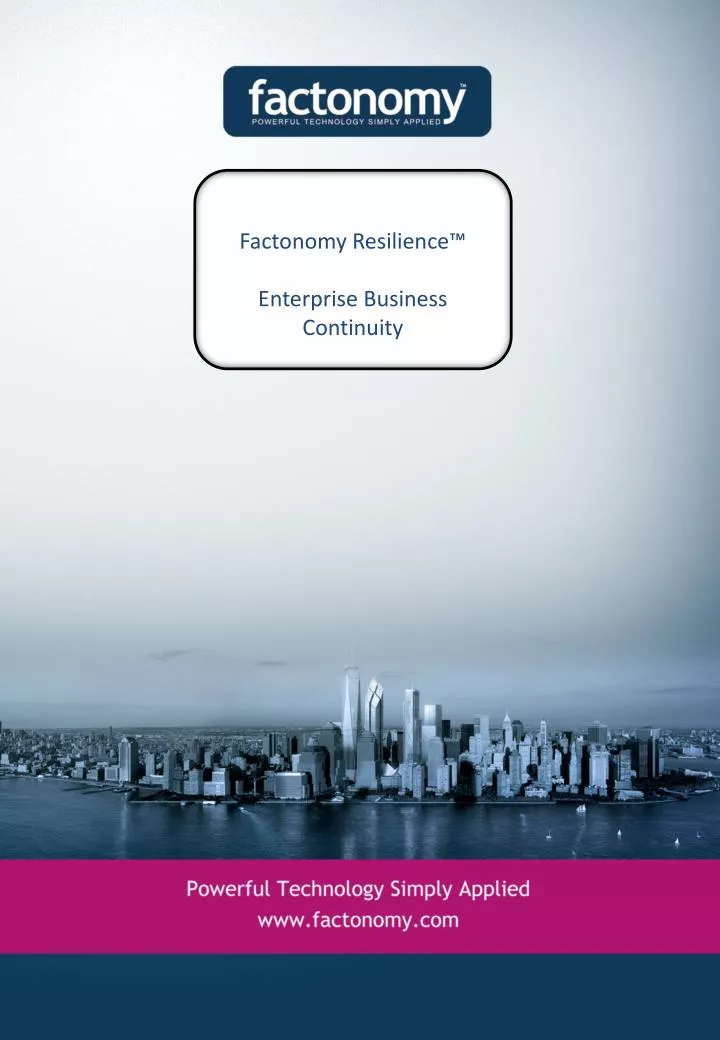 factonomy resilience enterprise business continuity