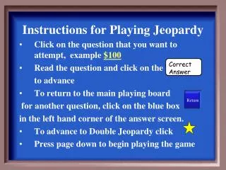 Instructions for Playing Jeopardy