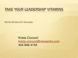 Take Your Leadership Vitamins