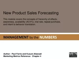 Author: Paul Farris and Kusum Ailawadi Marketing Metrics Reference: Chapter 4