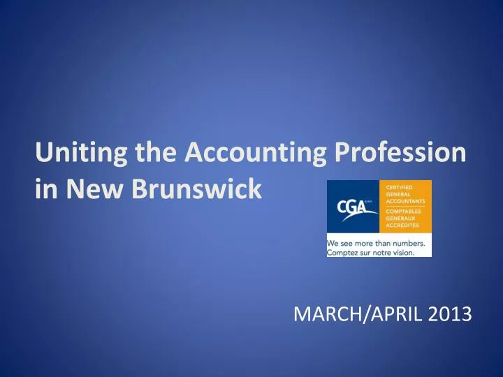uniting the accounting profession in new brunswick