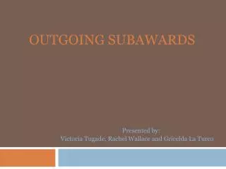 Outgoing subawards
