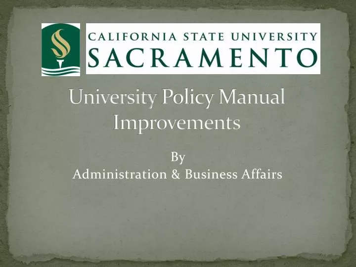 university policy manual improvements