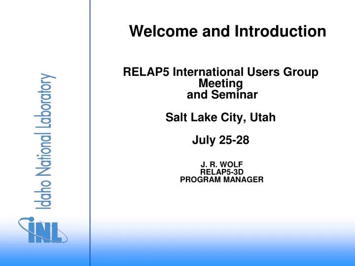 relap5 international users group meeting and seminar salt lake city utah july 25 28