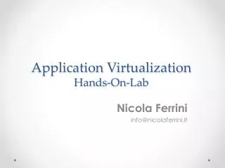 Application Virtualization Hands-On-Lab