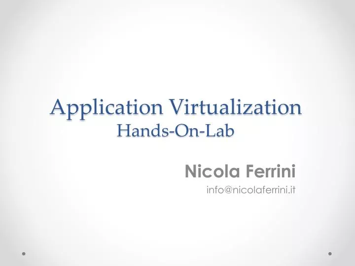application virtualization hands on lab