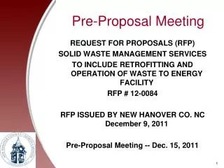 Pre-Proposal Meeting