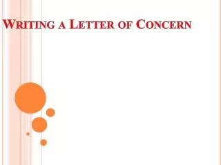 Writing a Letter of Concern