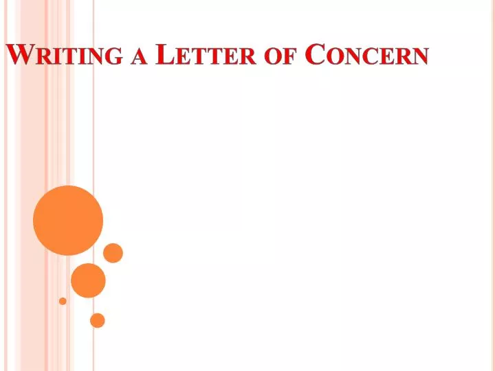 writing a letter of concern