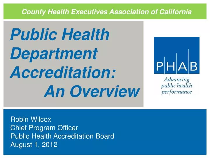public health department accreditation an overview