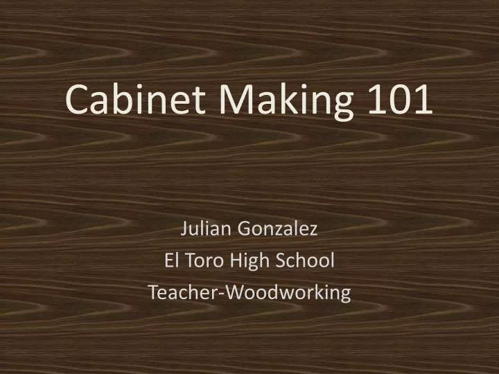 cabinet making 101