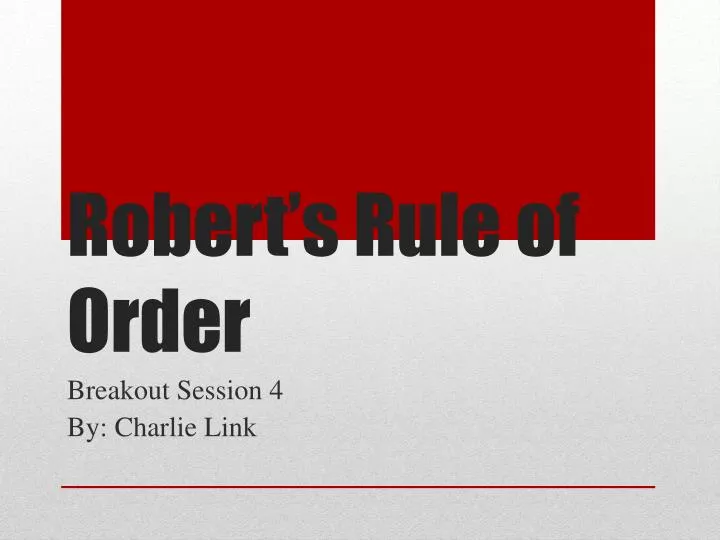 robert s rule of order