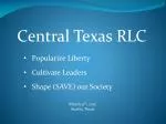 Cultivating Liberty and Leadership in Central Texas - March 9th, 2012 - slide 1