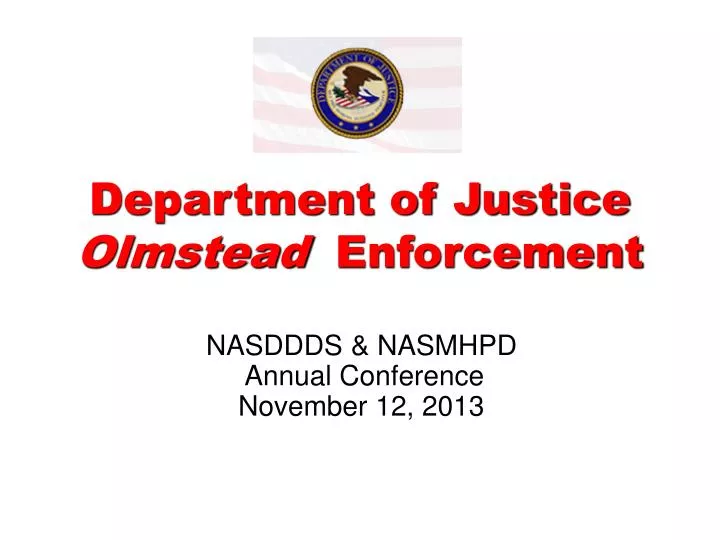 department of justice olmstead enforcement