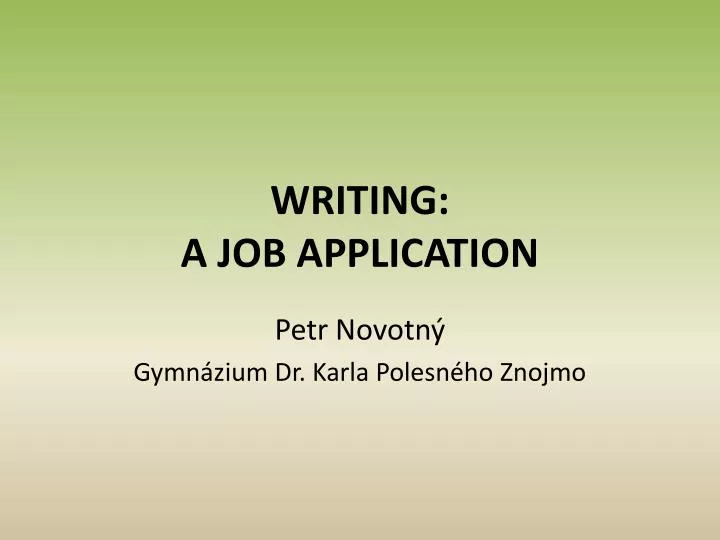 writing a job application