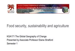 Food security, sustainability and agriculture