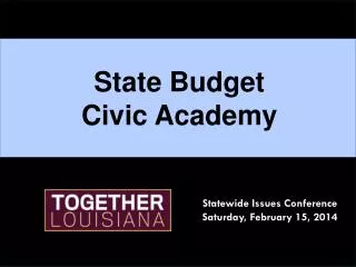 State Budget Civic Academy