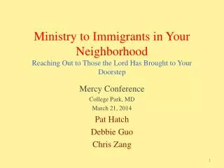 Ministry to Immigrants in Your Neighborhood Reaching Out to Those the Lord Has Brought to Your Doorstep