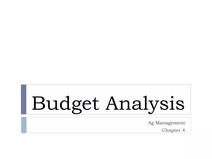 budget analysis