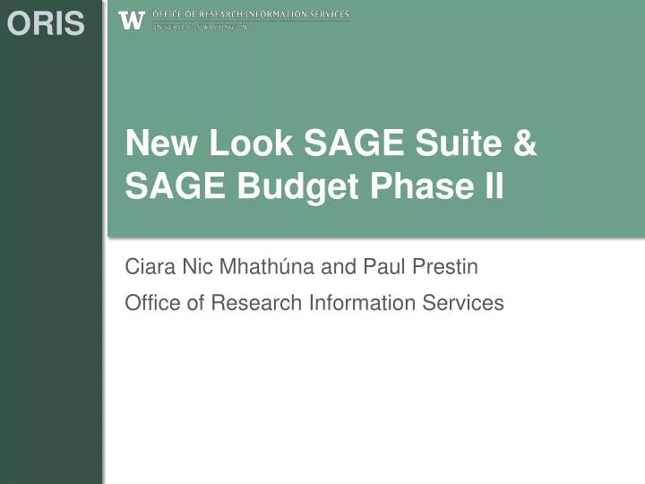 new look sage suite sage budget phase ii