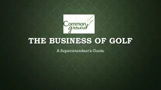 The Business of Golf