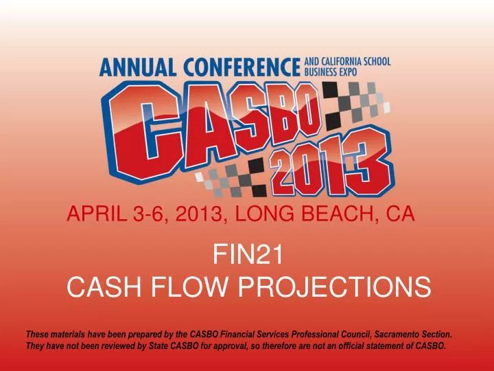 fin21 cash flow projections