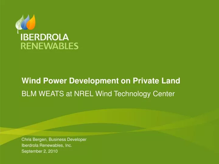 wind power development on private land