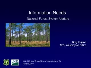 Information Needs National Forest System Update