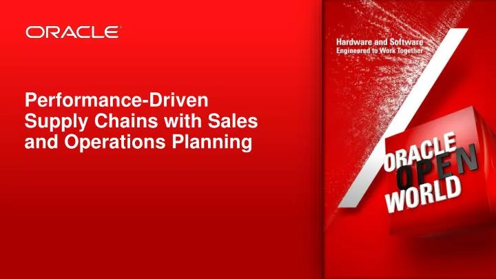 performance driven supply chains with sales and operations planning