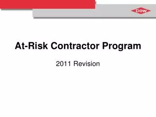 At-Risk Contractor Program