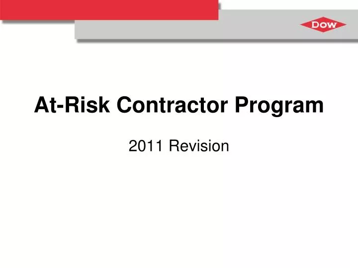 at risk contractor program