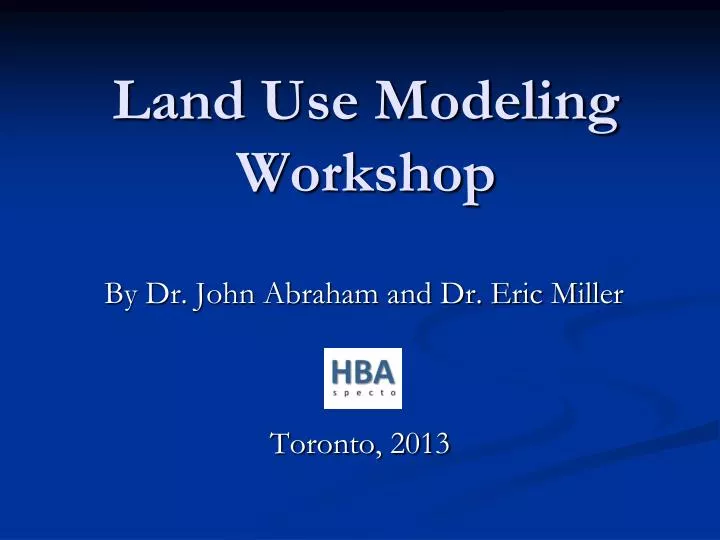 land use modeling workshop
