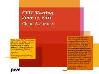 CFIT Meeting June 17 , 2011