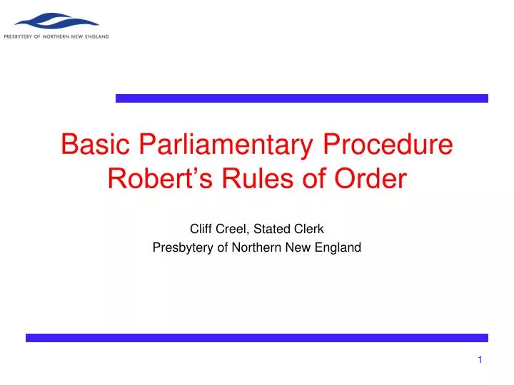 basic parliamentary procedure robert s rules of order
