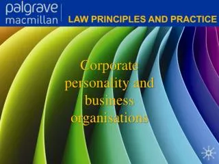 Corporate personality and business organisations